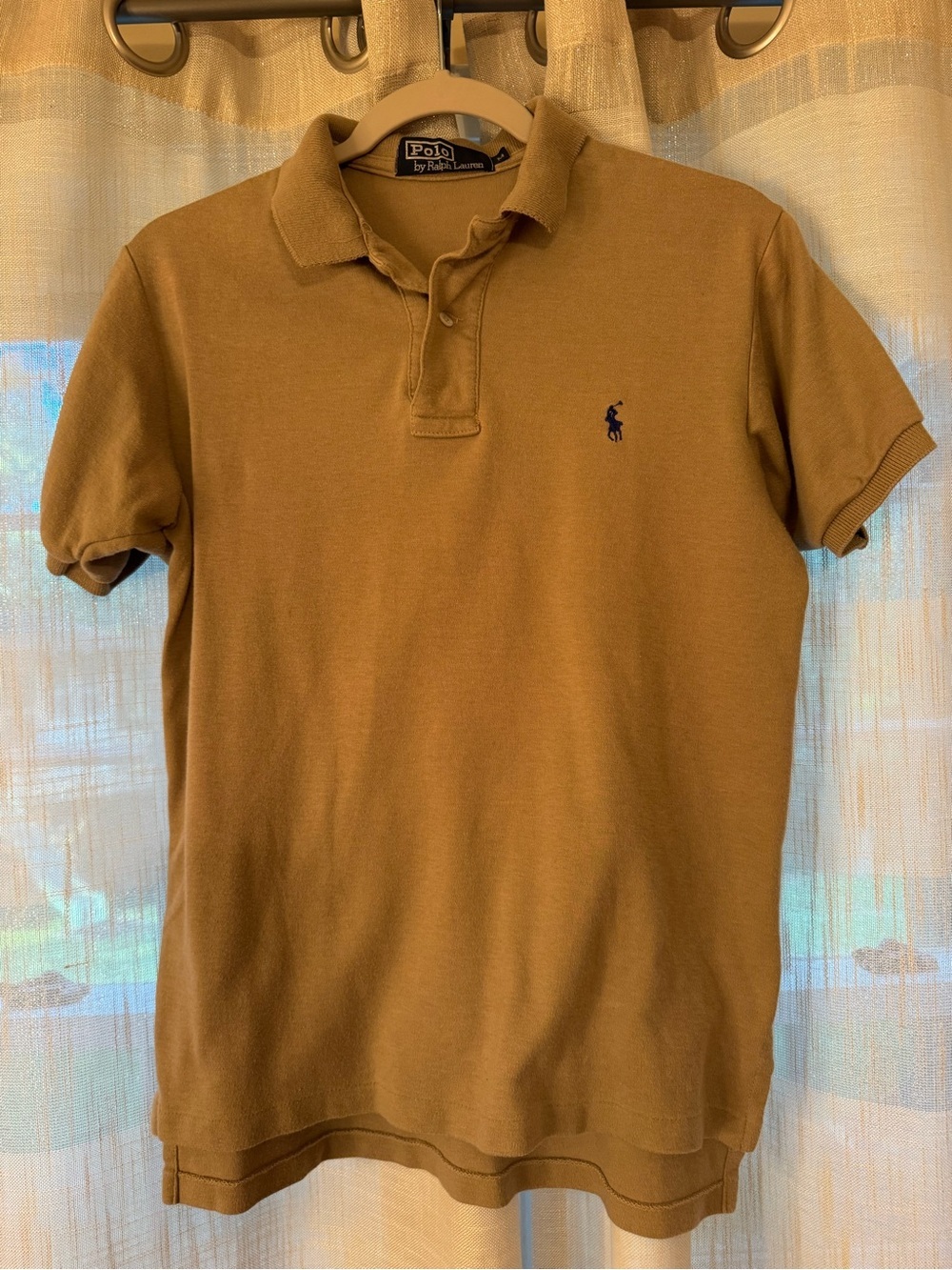 Ralph Lauren Men’s Polo Shirt - Camel Brown with Navy Pony